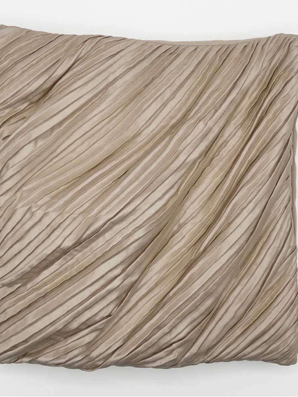 Pleated Decorative Pillow Cover - Taupe/Cream